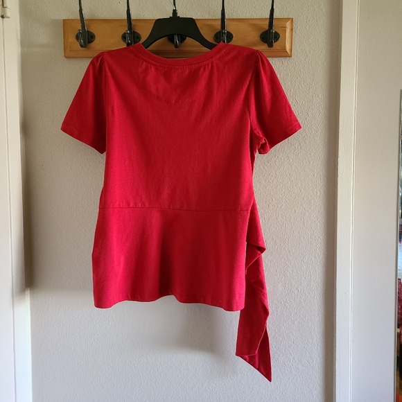 Anthropologie Maeve Red Belted Tee shirt size S - Picture 3 of 6